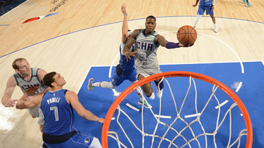 Terry Rozier #3 of the Charlotte Hornets shoots the ball against the Dallas Mavericks on Jan. 4, 2020 at the American Airlines Center in Dallas, Texas.