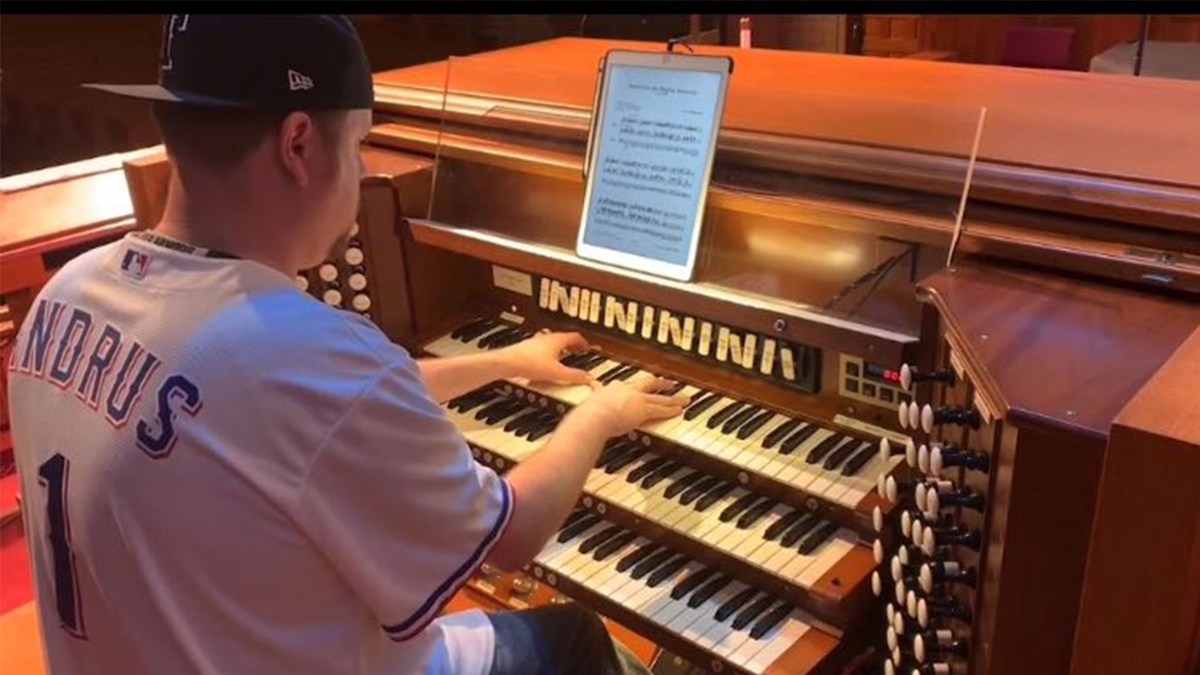 Texas Rangers Organist Keeps in Practice, Hopes Baseball Helps Healing