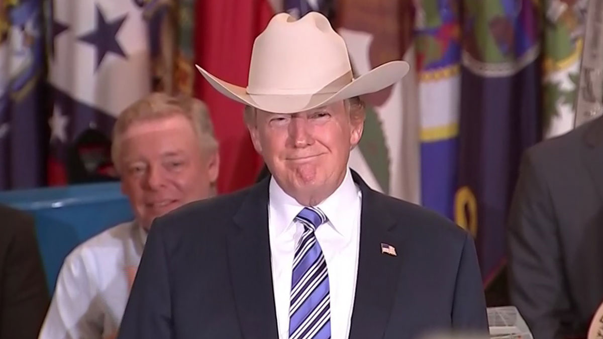 Stetson Gives TexasMade Cowboy Hat to President Trump NBC 5 Dallas