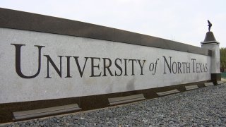 The sign of the University of North Texas college