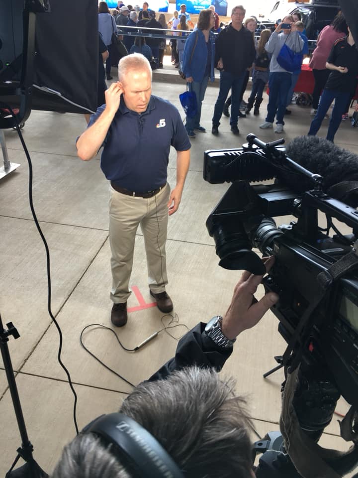 NBC 5's Brian James went live reporting on the Weather Connection event at Texas Live!