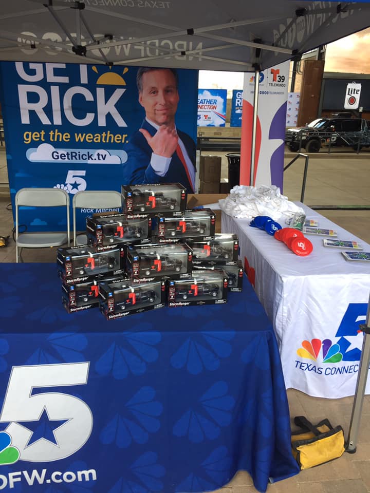 NBC 5 swag for fans who turned out for the Weather Connection event at Texas Live!