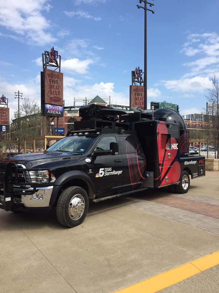 NBC 5 StormRanger outside at the Weather Connection event at Texas Live!