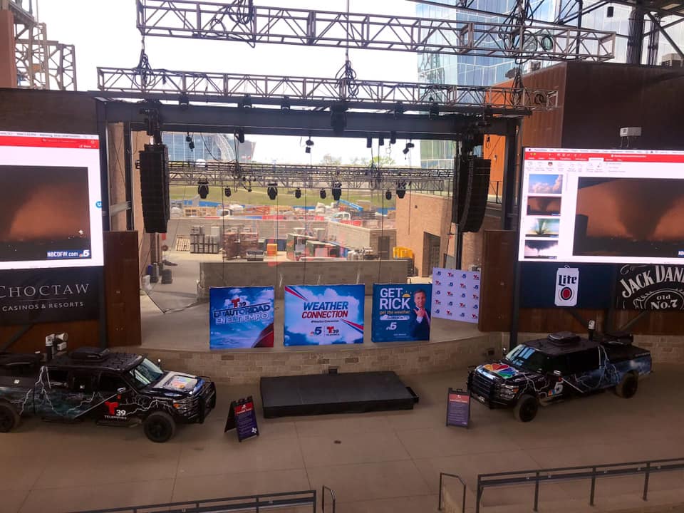 Hundreds joined the meteorologists from NBC 5 and Telemundo 39 at the Weather Connection event at Texas Live! Texas Thunder Truck and Texas Lightning Truck were also there.