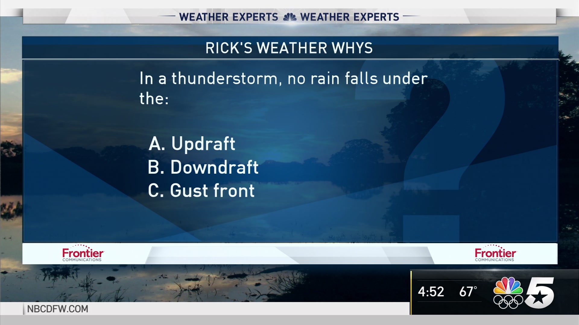 Weather Quiz: Rainfall In Thunderstorms – NBC 5 Dallas-Fort Worth