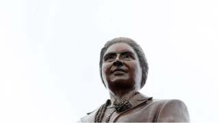 Adelfa B. Callejo statue by artist German Michel at a storage facility in Dallas on Wednesday, November 27, 2019. Adelfa Callejo was a fierce civil rights defender and lawyer who died six years ago.