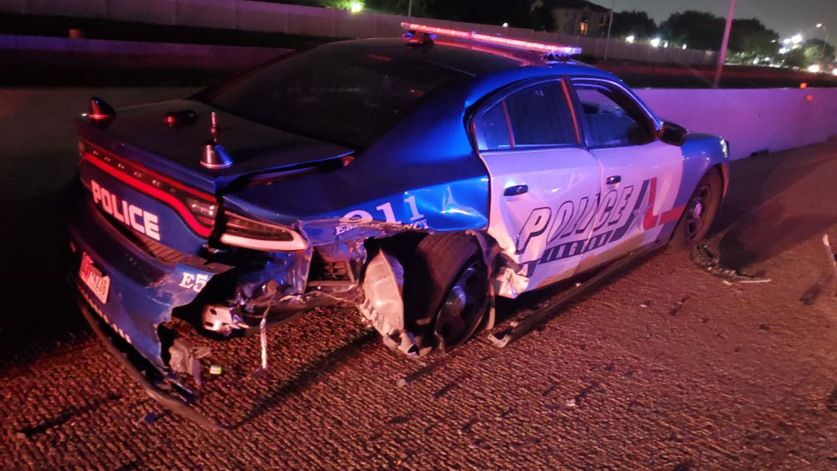 Arlington Police Car Struck By Suspected Drunk Driver Nbc 5 Dallas