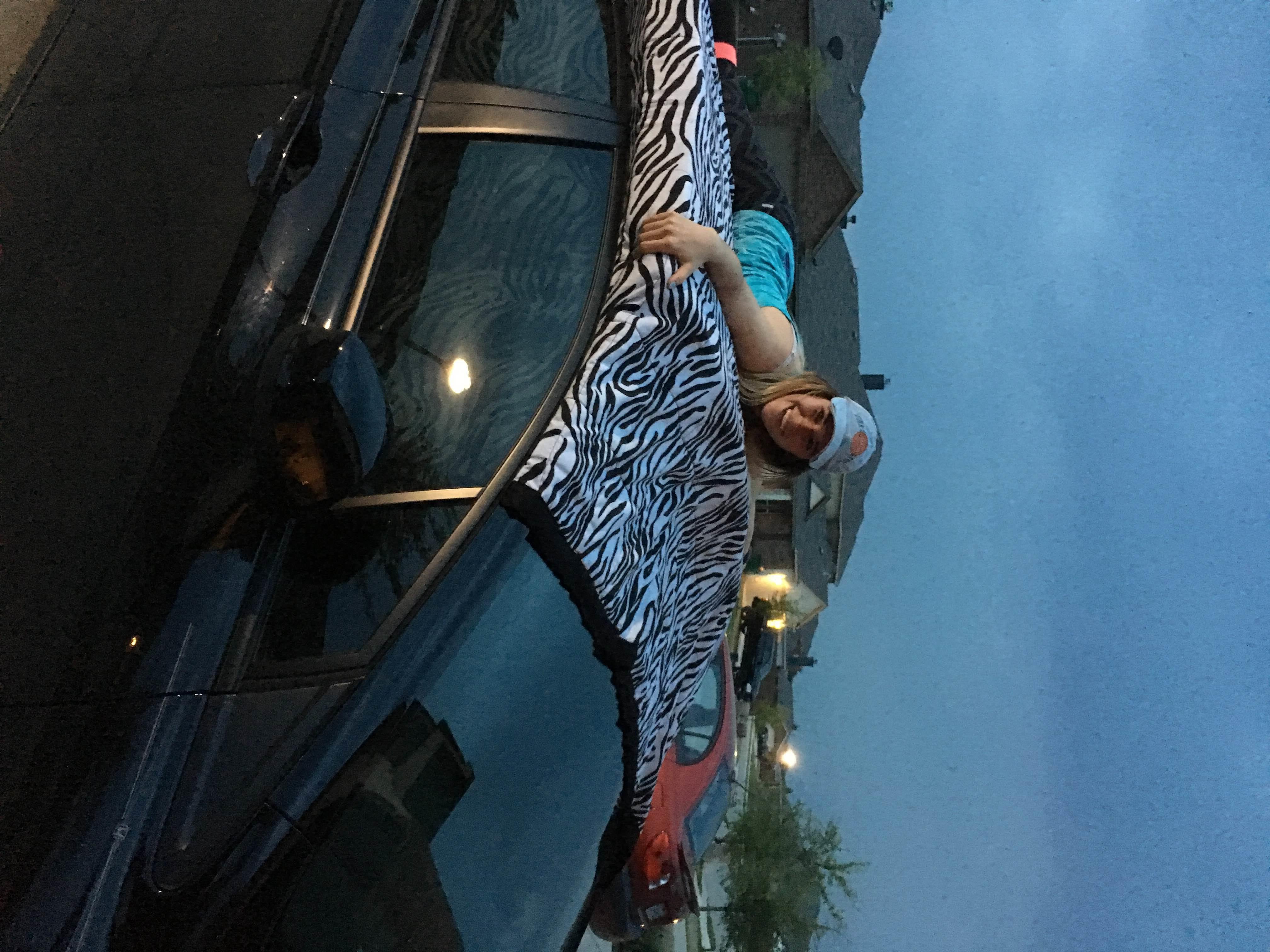 Protecting new car from hail. I bought my first good car about 3 weeks ago, we don't have room in the garage so we had to get creative! We put one of those foam mattress pads over it and a sleeping bag and a fluffy blanket. -- Thank you,Taryn Aussem