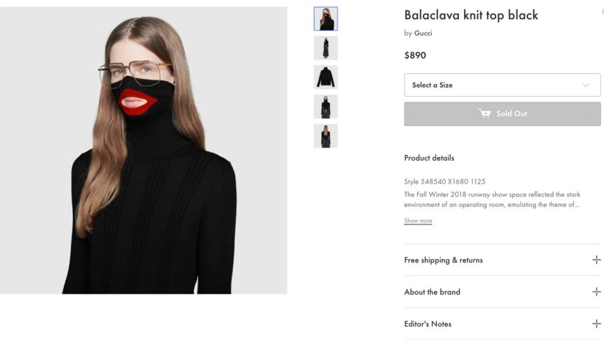 Italy Gucci Blackface