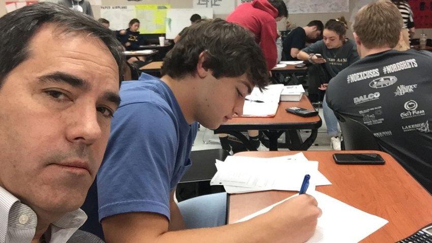 Talkative Rockwall Teen Gets Surprise Visitor in Class