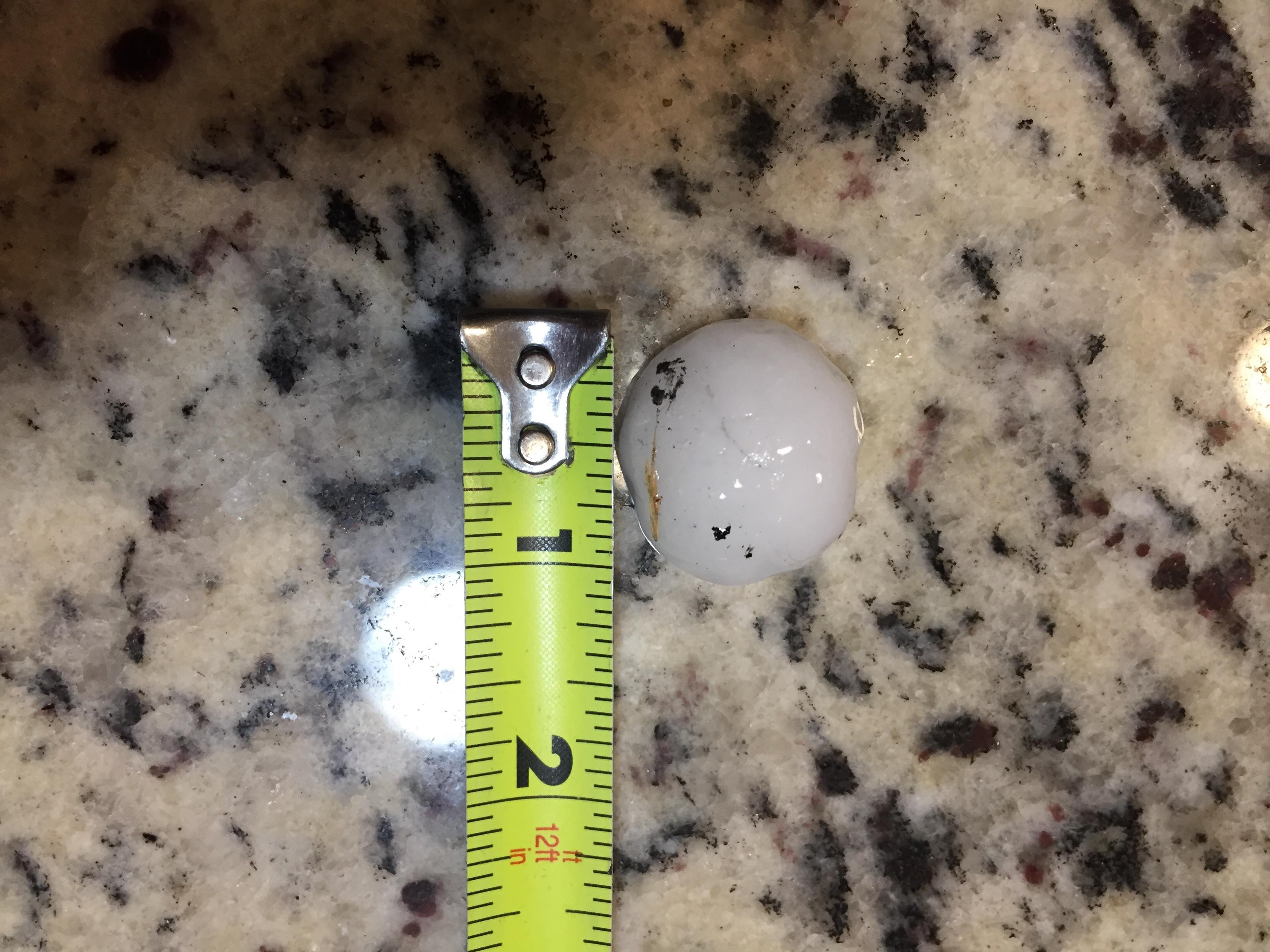 Hail in Lakeside, Texas 1” Hail