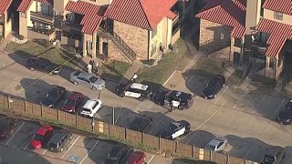 Fort Worth police investigate a shooting at the Casa Villa apartments, Friday, Dec. 13, 2019.