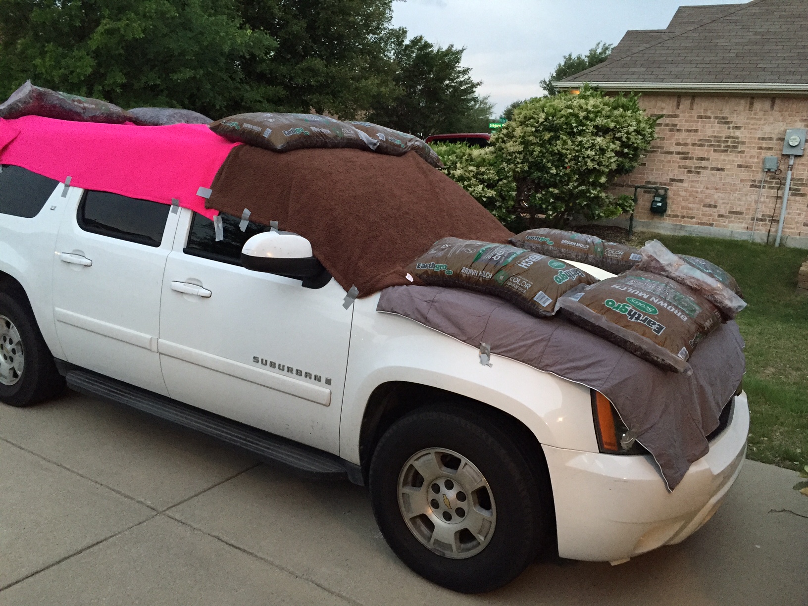 My neighbors are ready for any hail.