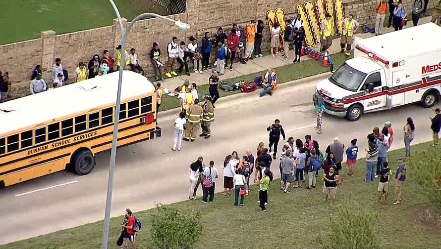 Several students were injured after two Crowley ISD buses collided in southwest Fort Worth.