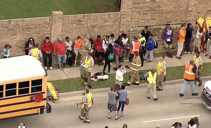 Several students were injured after two Crowley ISD buses collided in southwest Fort Worth.
