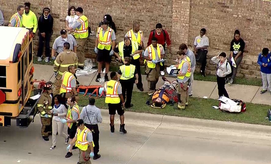 Several students were injured after two Crowley ISD buses collided in southwest Fort Worth.