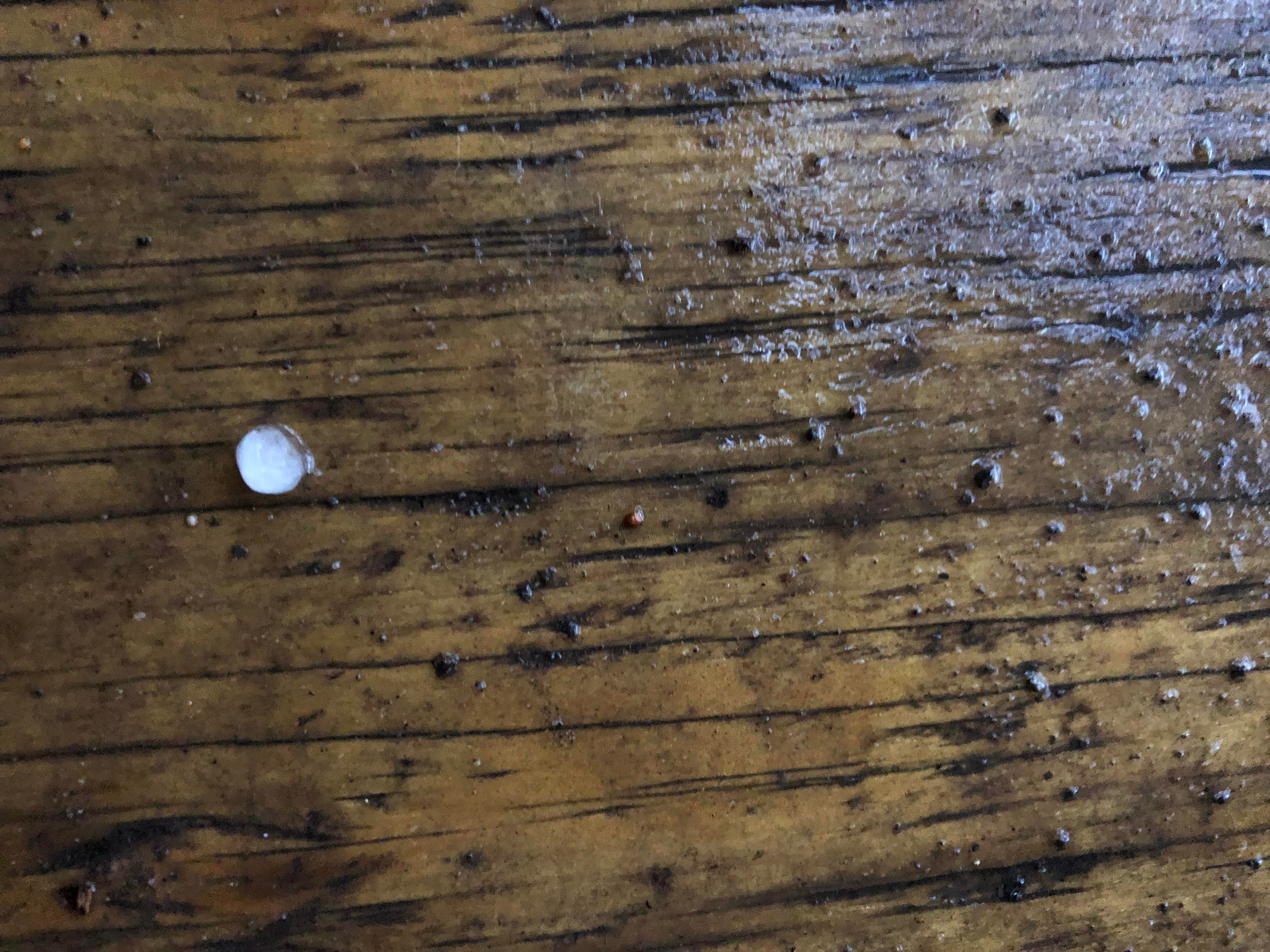 I live in Garland, Tx and here is a picture of a hail stone from my front porch.