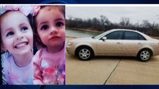 Dallas Police say they are currently searching for a 3-year-old girl and her two-year-old sister after the car they were inside was stolen.