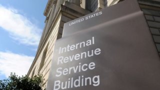 A file photo of an IRS building sign.