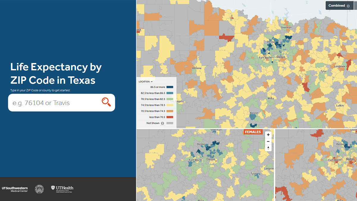 UTSW Map Shows Life Expectancy Based on ZIP Code NBC 5 DallasFort Worth