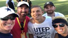 Luke Laufenberg and father with Jason Garrett