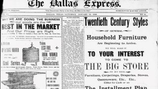 A front page of The Dallas Express from Jan. 13, 1900.