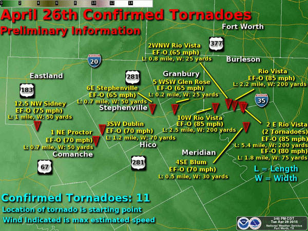 NWS Now Says 15 Tornadoes Touched Down April 26 – NBC 5 Dallas-Fort Worth