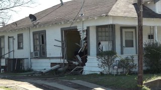 A man was driving at a high rate of speed shortly after midnight when he lost control and drove off the roadway into a house in the 2400 block of Pennsylvania Avenue, police said.