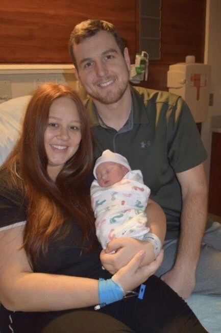 baby born on new year's day, parents