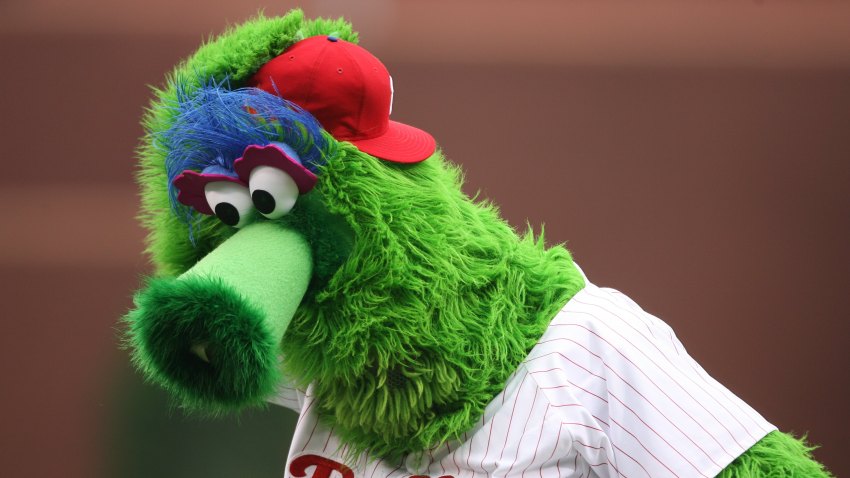 The Phillie Phanatic performs