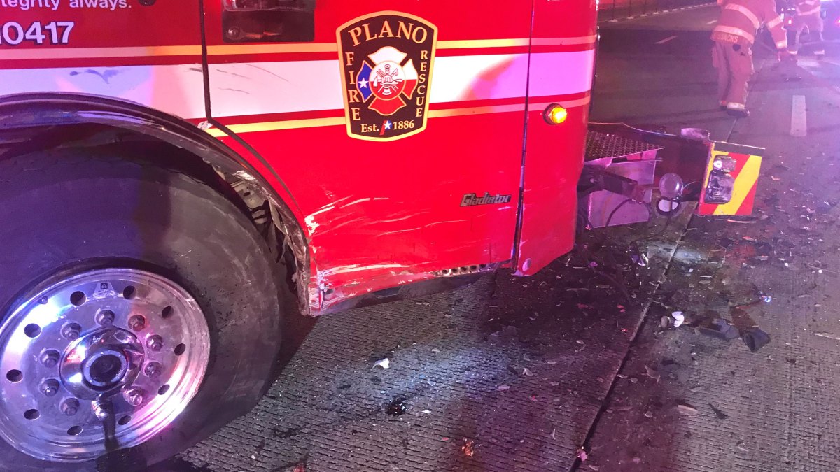 Plano Ladder Truck Struck While Blocking Crash Scene, 2 Hurt NBC 5