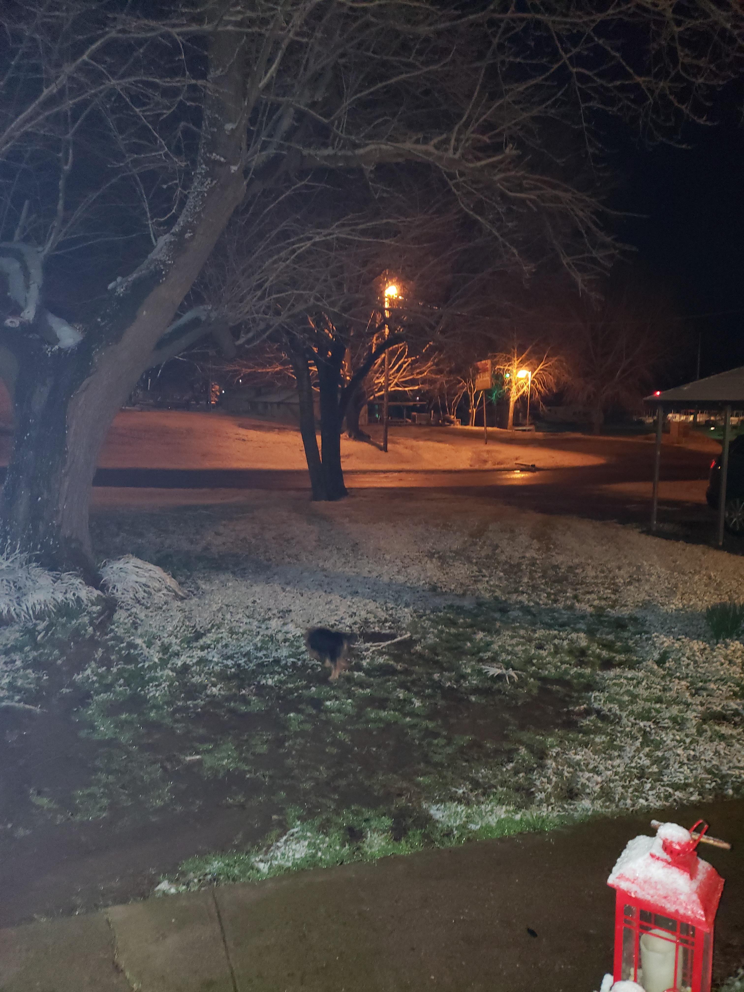 Snow at Lake Tawakoni. It snowed overnight.