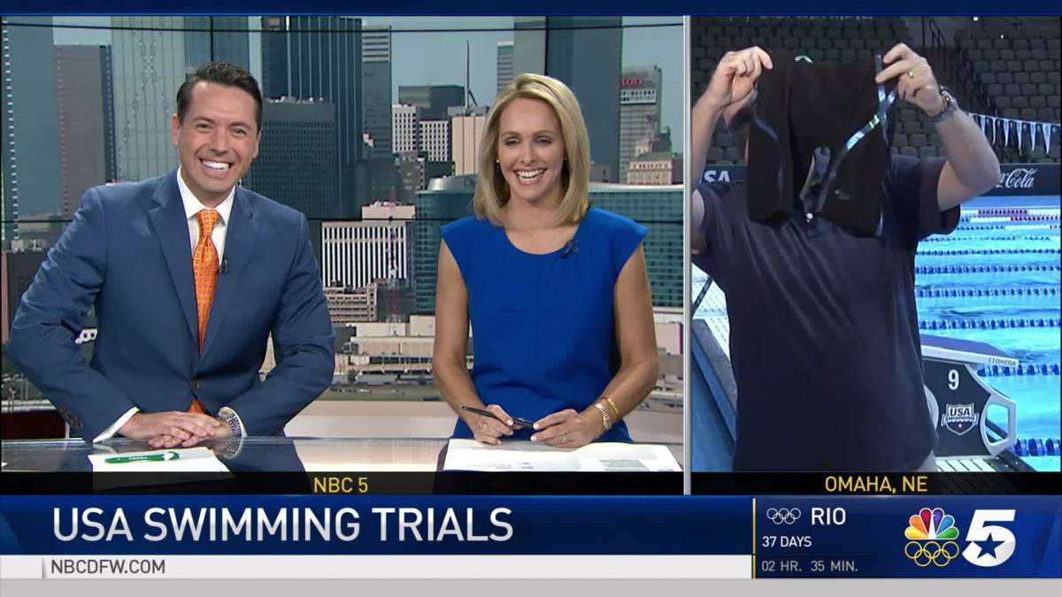 Jay Gray with Special Delivery from USA Swimming Trials NBC 5 Dallas