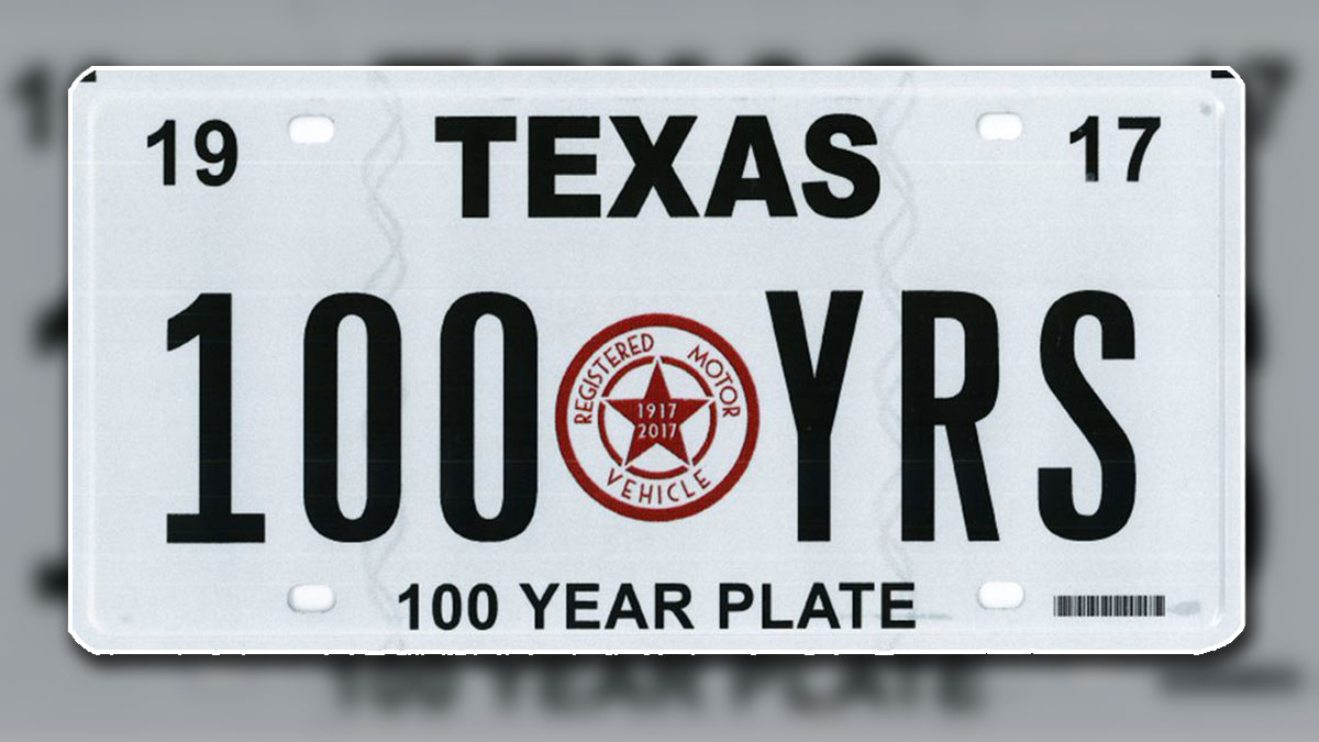 Texas Releases Special ‘100 Years’ License Plates NBC 5 DallasFort Worth