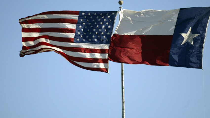 Texas Flag blows in the wind