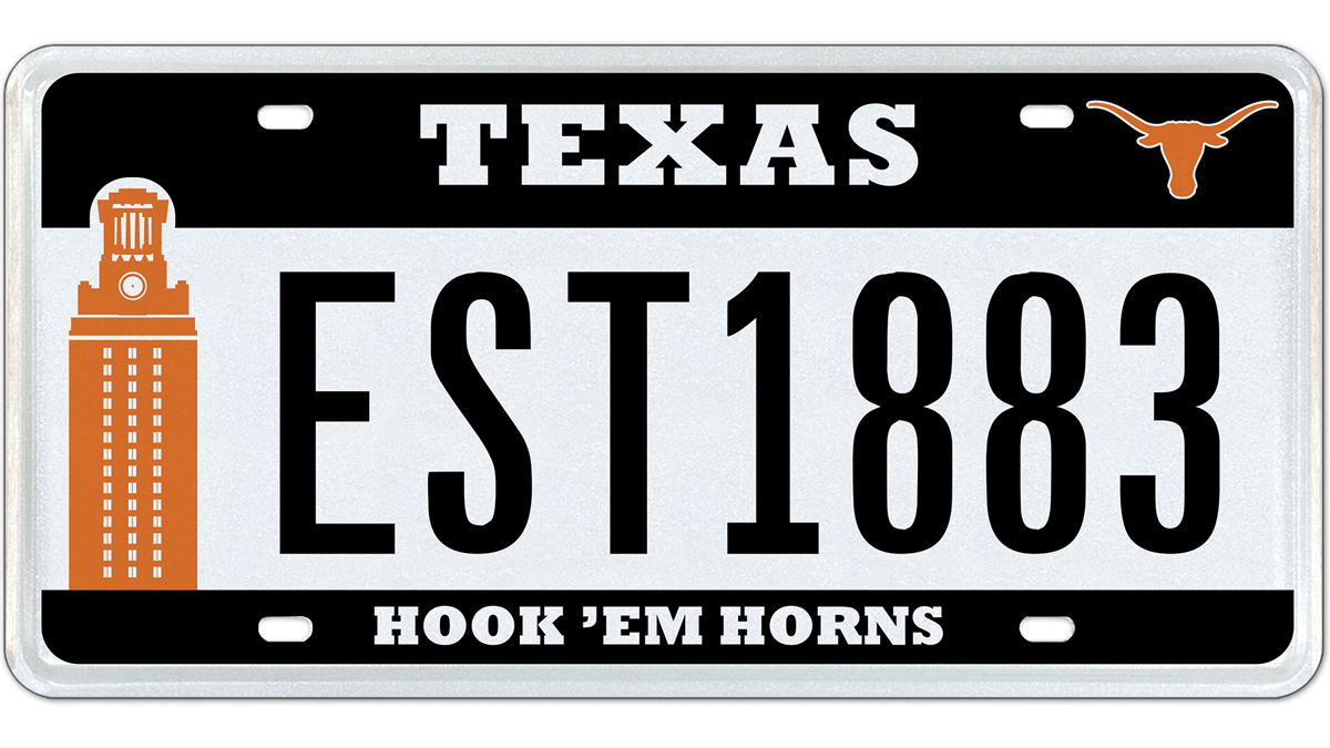 My Plates Releases New UT Tower License Plates NBC 5 DallasFort Worth