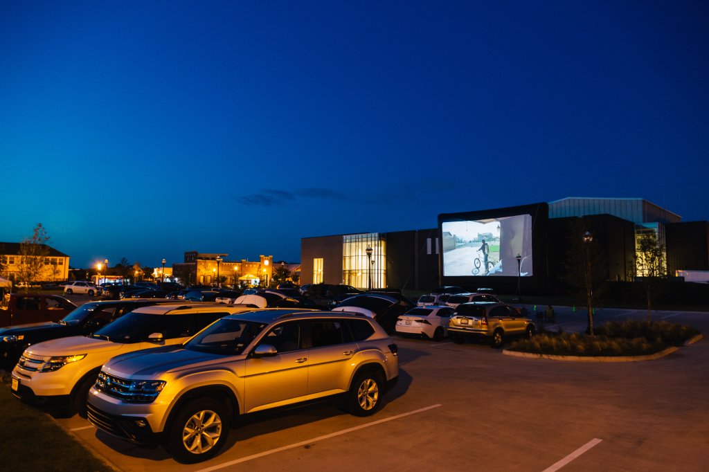 Drive-in movie theater at Coppell Arts Center
