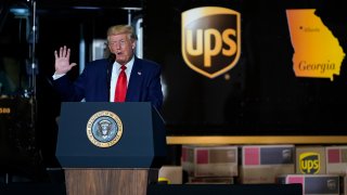President Donald speaks during an event on American infrastructure at UPS Hapeville Airport Hub, Wednesday, July 15, 2020, in Atlanta.