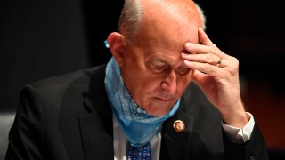 Rep. Louie Gohmert, R-Texas, studies notes during a House Judiciary Committee hearing on the oversight of the Department of Justice on Capitol Hill, Tuesday, July 28, 2020 in Washington.