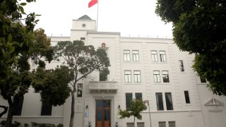 A view of the Consulate General of China on July 24, 2020 in San Francisco, California. Juan Tang, a researcher at the University of California, Davis who took refuge in the Chinese consulate in San Francisco, was arrested for allegedly lying to investigators about her Chinese military service.
