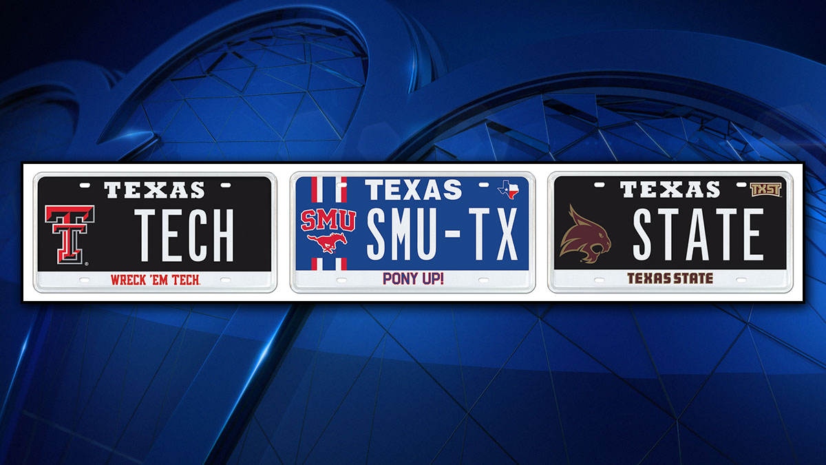 Texas Releases New License Plate Designs For Three Colleges Including Smu Nbc 5 Dallas Fort Worth