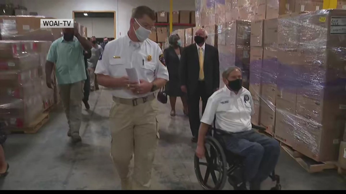 Gov. Abbott Tours Warehouse With PPE Supplies NBC 5