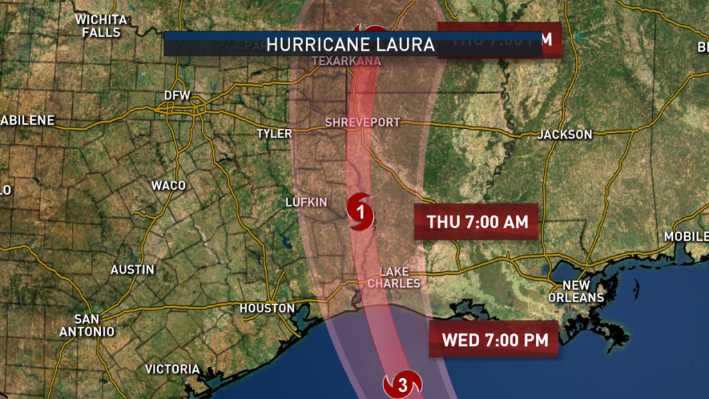 Hurricane Laura to Impact Texas Coast; What to Expect in Dallas-Fort ...