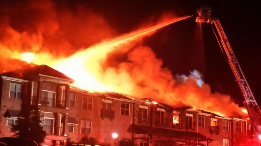 Lightning Suspected Cause of Lewisville Apartment Fire, Dozens