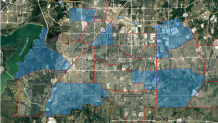 The areas to be sprayed for mosquitoes over the next week.