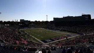 A general view of play between the East Carolina Pirates and the Southern Methodist Mustangs in the second half at Gerald J. Ford Stadium on Nov. 9, 2019 in Dallas, Texas.