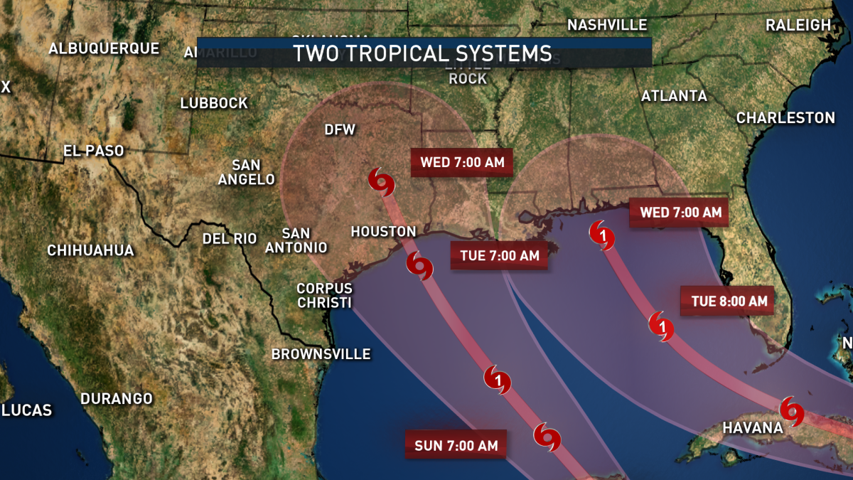 2 Storms Pose Possible Double Threat to US Gulf Coast NBC 5 Dallas
