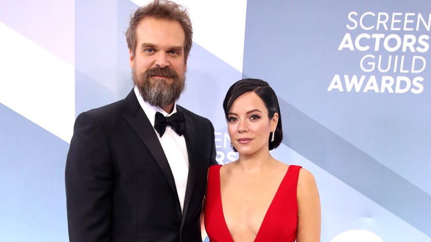 In this Jan. 19, 2020, file photo, David Harbour and Lily Allen attend the 26th Annual Screen Actors Guild Awards at The Shrine Auditorium in Los Angeles, California.