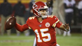 Patrick Mahomes #15 of the Kansas City Chiefs throws against the Houston Texans during the fourth quarter at Arrowhead Stadium on Sept. 10, 2020 in Kansas City, Missouri.