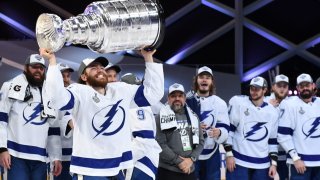 Tampa Bay Lightning defeated the Dallas Stars 2-0 in Game Six of the NHL Stanley Cup Final to win the best of seven game series 4-2 at Rogers Place on September 28, 2020 in Edmonton, Alberta, Canada.